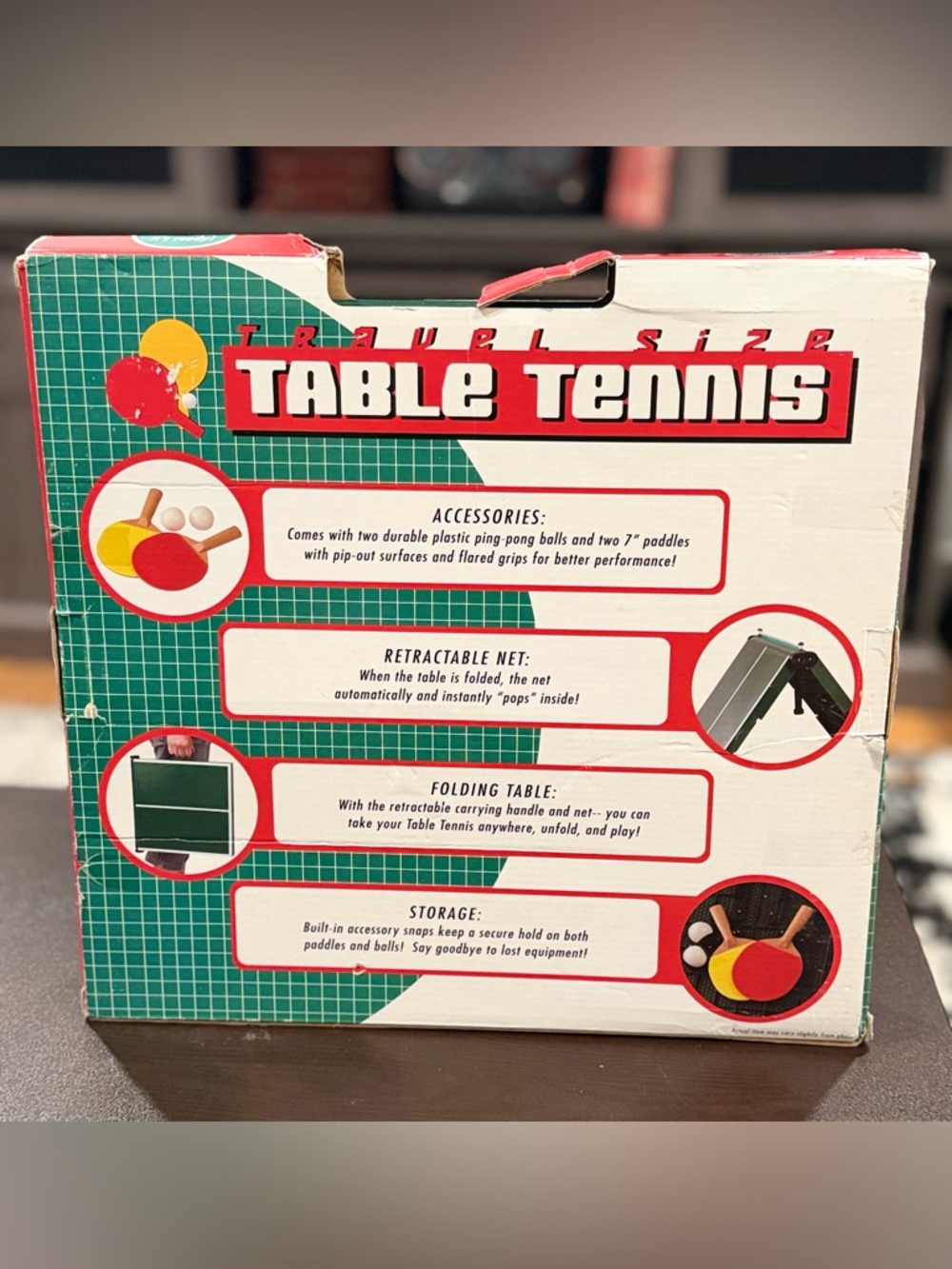 Travel Size Table Tennis Set - Red and Yellow